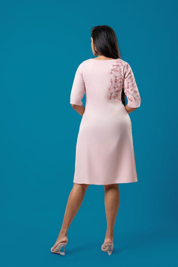 Floral Embroidery Detail Short Dress - Image 3