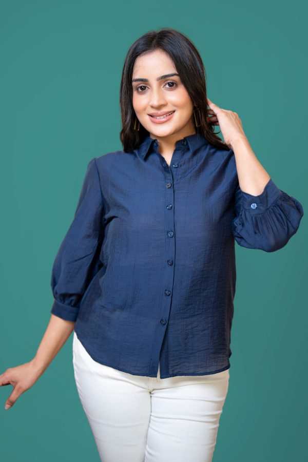 Puff Sleeved Button-Down Blouse