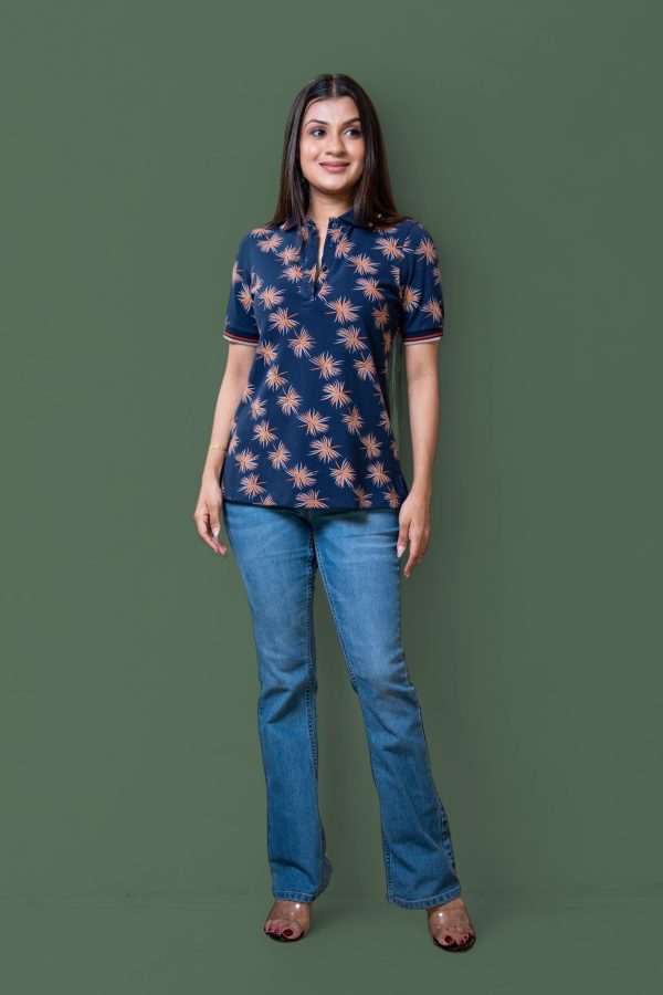 Tropical Patterned Polo T-Shirt - Image 3