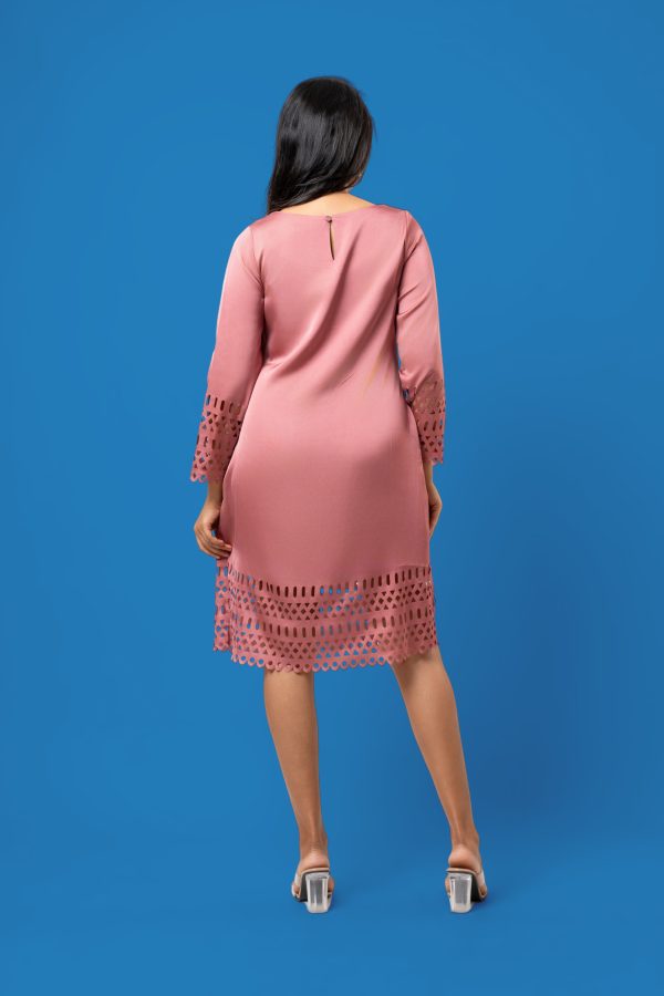 Laser Cut Detail Short Dress - Image 6