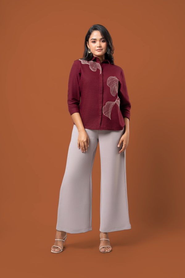 Embroidery Detail Shirt Blouse - Image 4