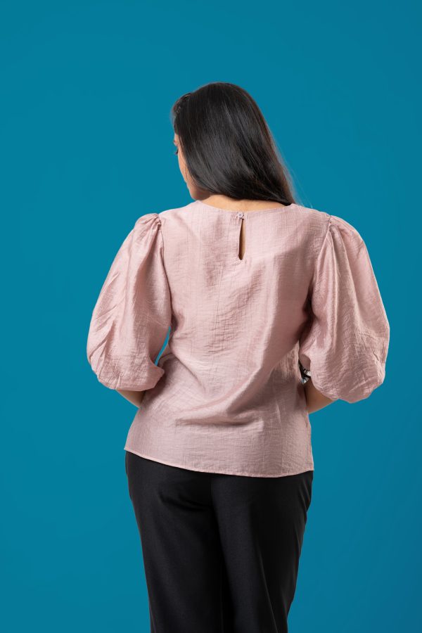 Round Neck Puff Sleeved Blouse - Image 5