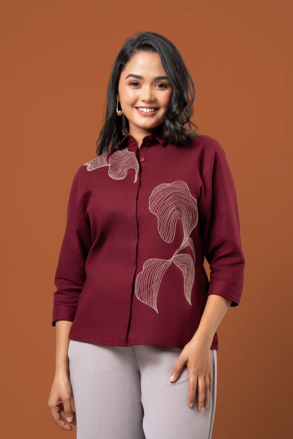 Embroidery Detail Shirt Blouse - Image 3