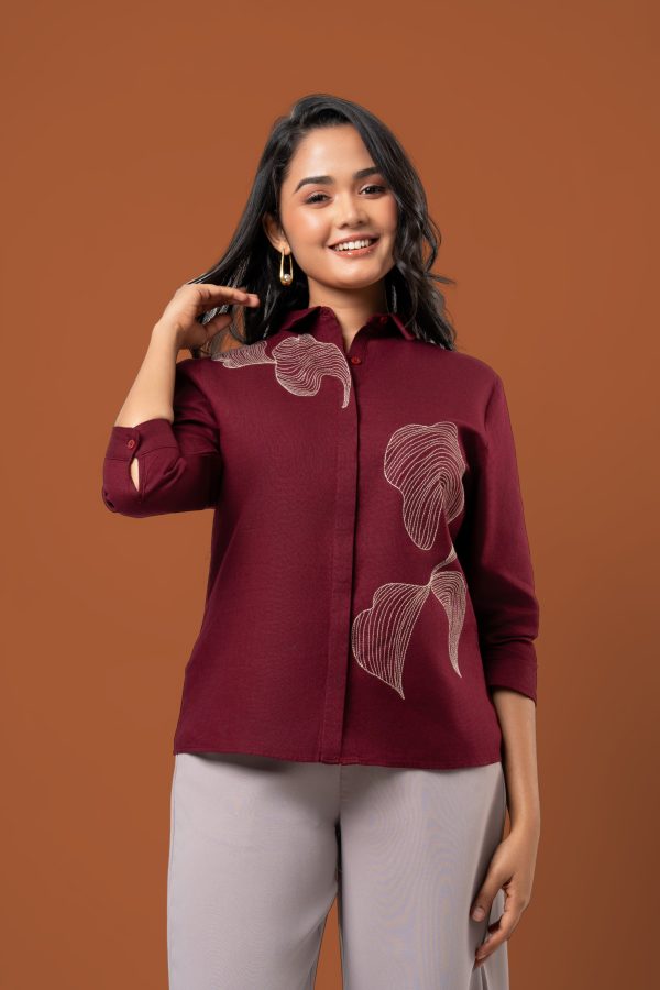 Embroidery Detail Shirt Blouse - Image 2
