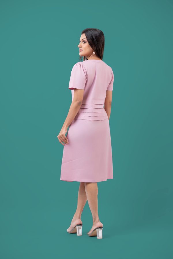 Waist Pleat Detail Button-Down Short Dress - Image 5
