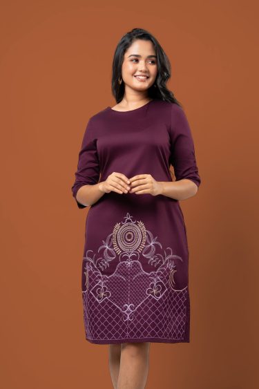 Hem Embroidery Detailed Short Dress