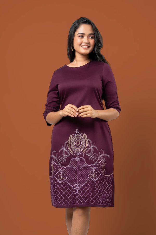 Hem Embroidery Detailed Short Dress