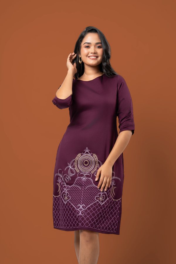 Hem Embroidery Detailed Short Dress - Image 2