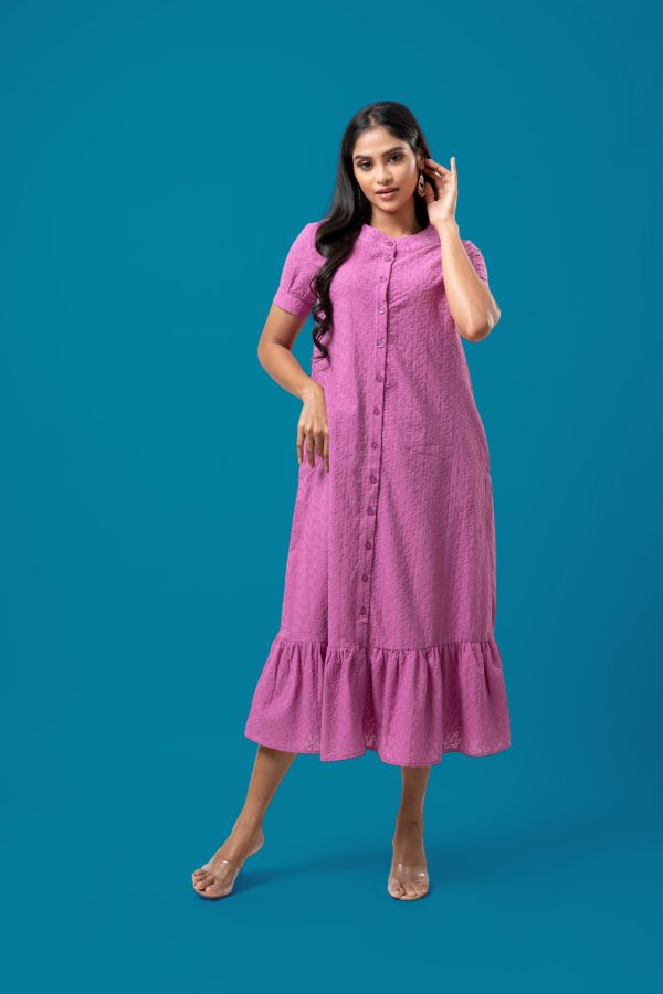 Tiered Button-Down Midi Dress - Image 4