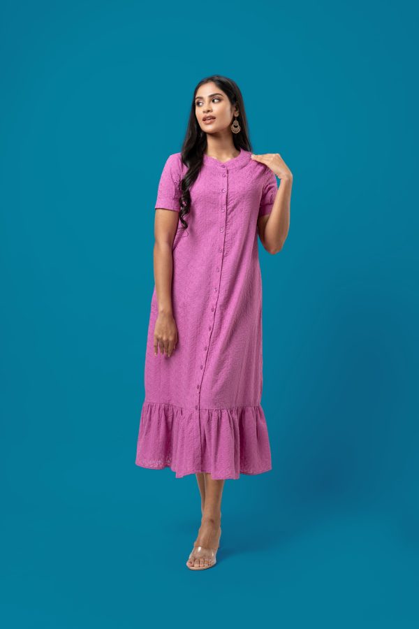 Tiered Button-Down Midi Dress - Image 2