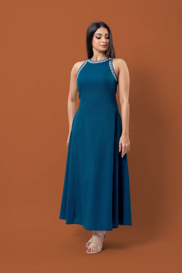 Embroidered Racerback Maxi Dress - Image 4