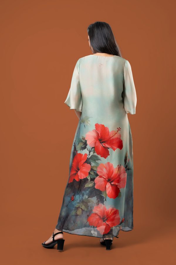 Hibiscus Patterned Maxi Dress - Image 5