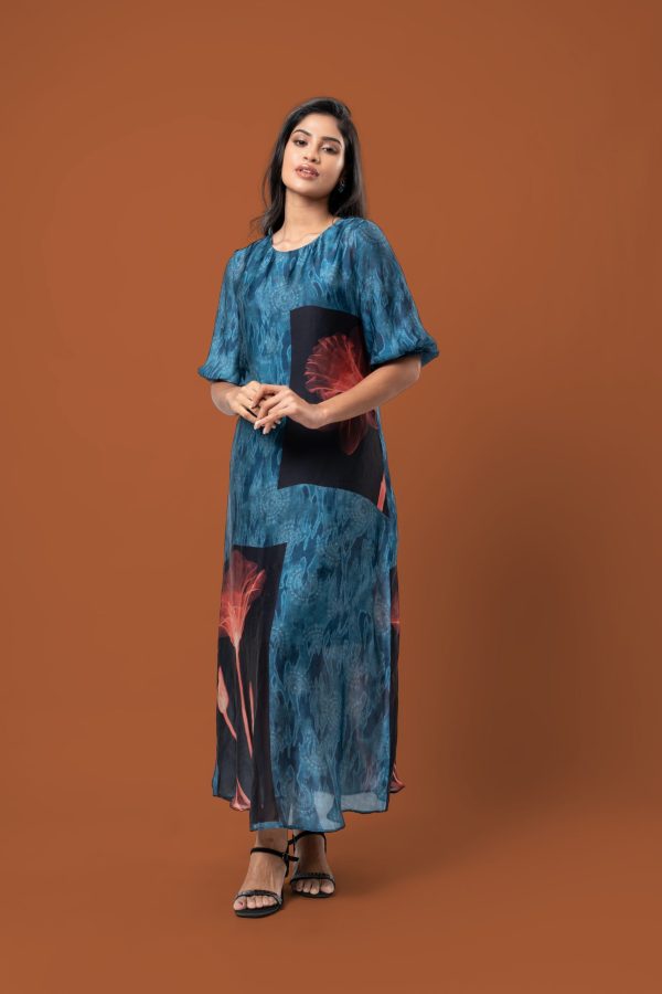 Floral Motif Patterned Maxi Dress - Image 2