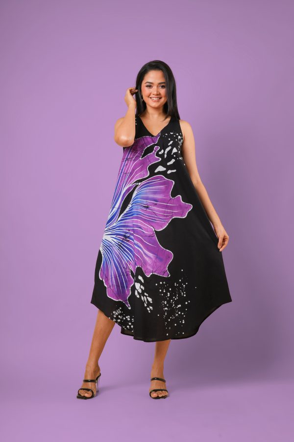 Sleeveless Floral Patterned Midi Dress - Image 4