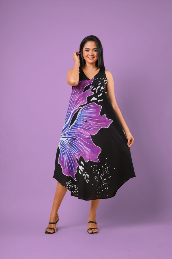 Sleeveless Floral Patterned Midi Dress - Image 4