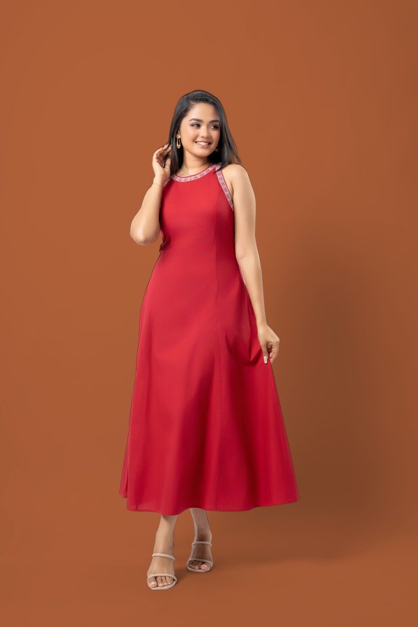 Embroidered Racerback Maxi Dress - Image 3