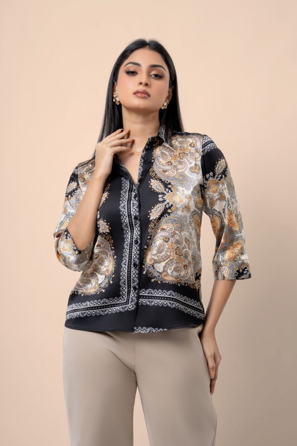 Floral Motif Patterned Short Blouse