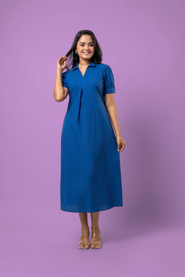 Pleat Detailed Puff Sleeve Maxi Dress - Image 3