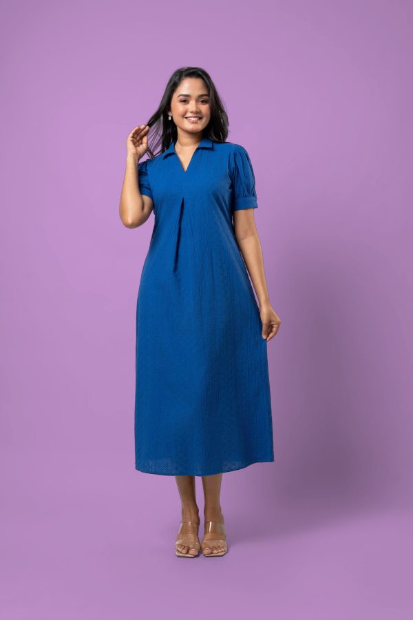 Pleat Detailed Puff Sleeve Maxi Dress - Image 3
