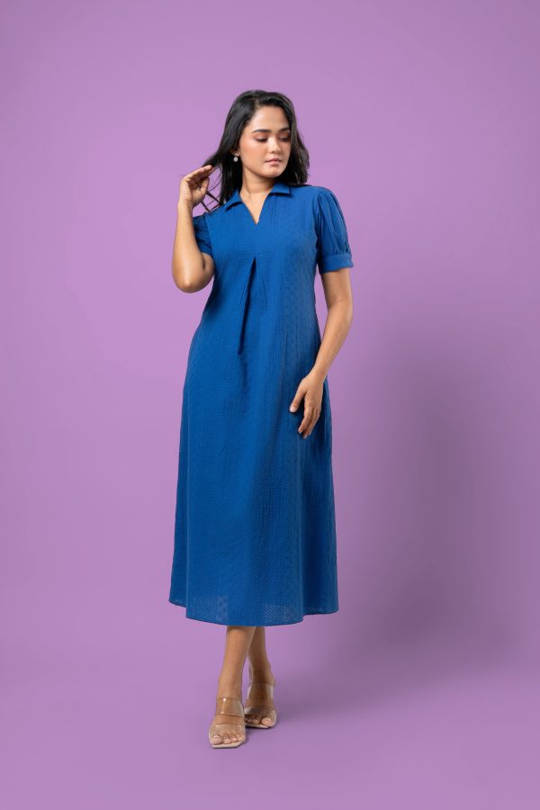 Pleat Detailed Puff Sleeve Maxi Dress - Image 4