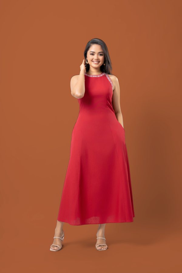 Embroidered Racerback Maxi Dress - Image 2
