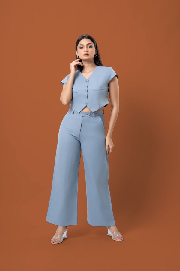 Cap Sleeve Crop Top and Pants Set - Image 2