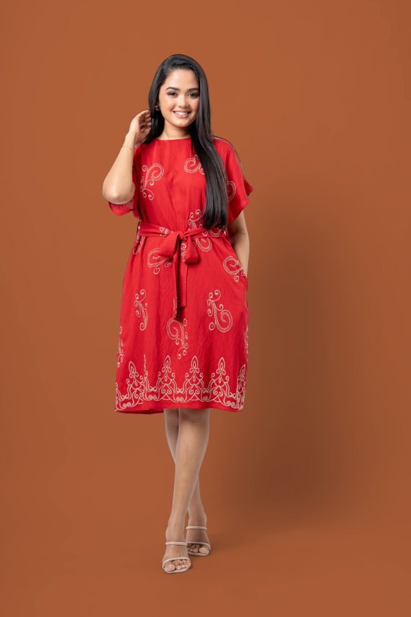 Embroidered Maggie Sleeve Short Dress - Image 5
