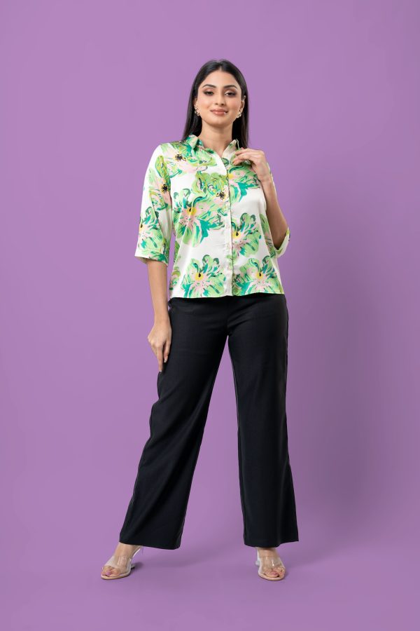 Abstract Floral Patterned Shirt Blouse - Image 5