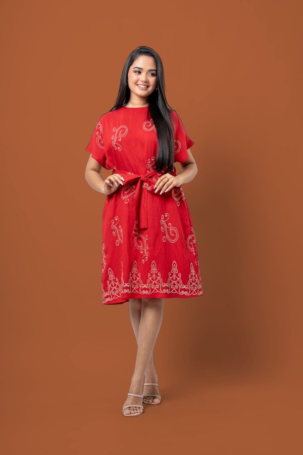 Embroidered Maggie Sleeve Short Dress - Image 3
