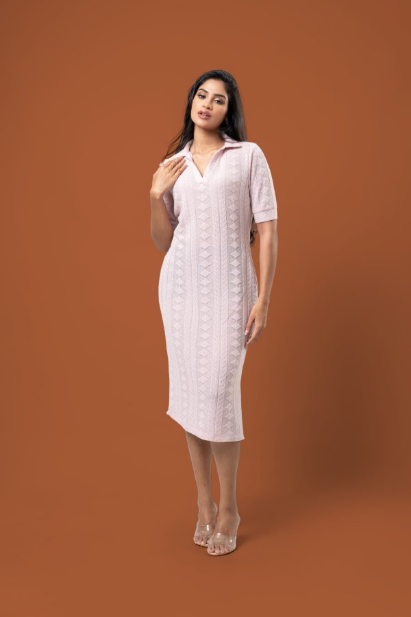 Collared Bodycon Midi Dress - Image 4
