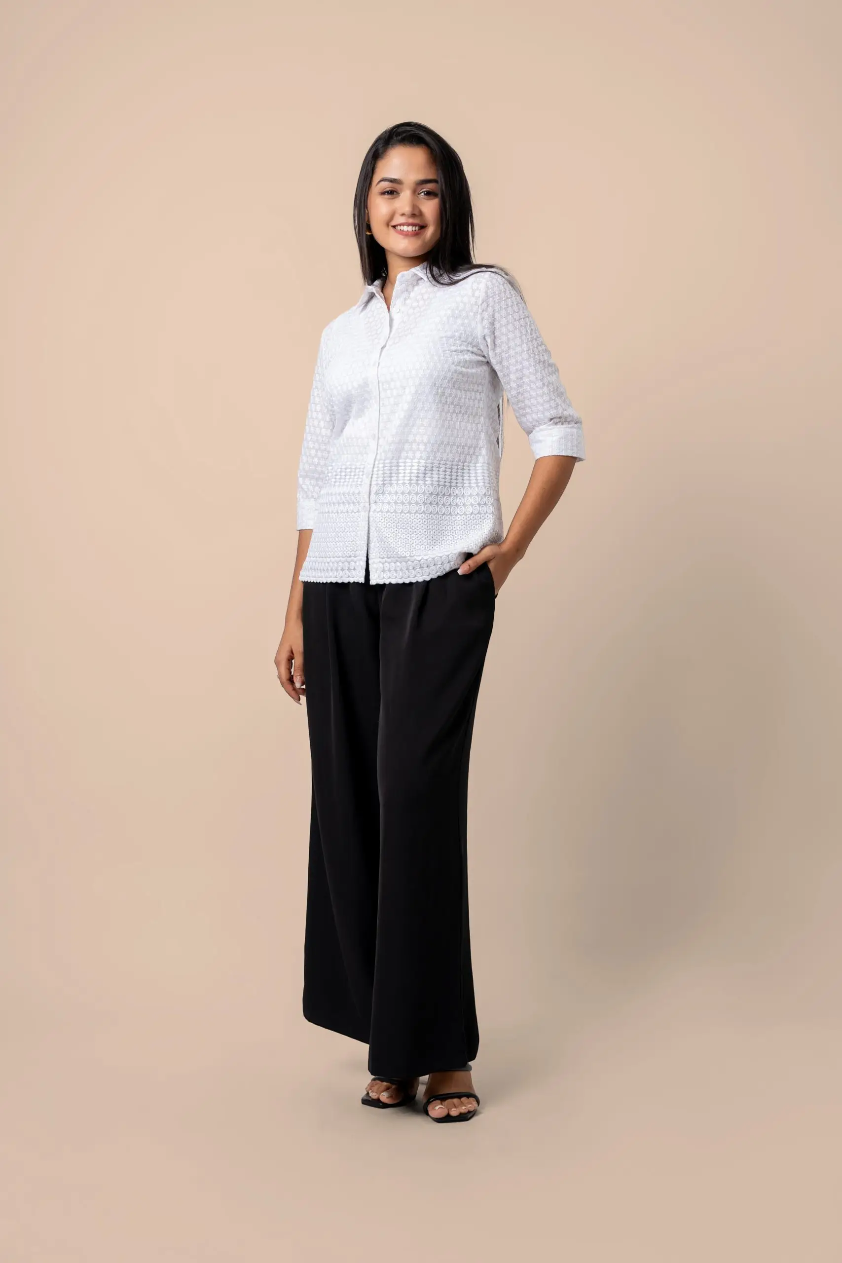 Scallop Hem Shirt Blouse - Image 5