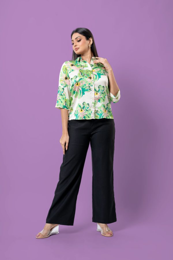 Abstract Floral Patterned Shirt Blouse - Image 3