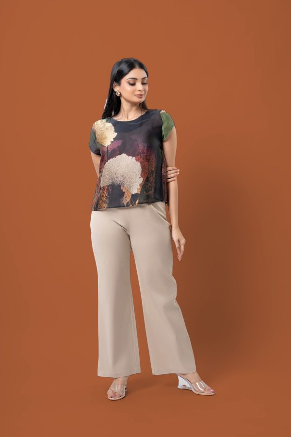 Floral Patterned Cap Sleeve Top - Image 2