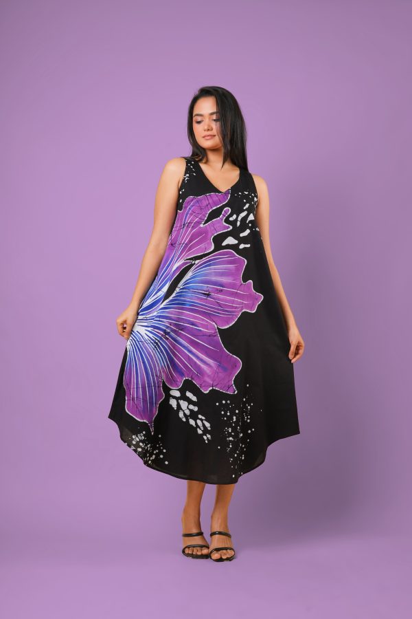 Sleeveless Floral Patterned Midi Dress - Image 3