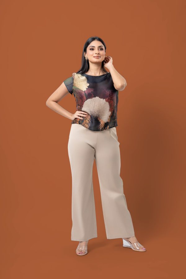 Floral Patterned Cap Sleeve Top - Image 3