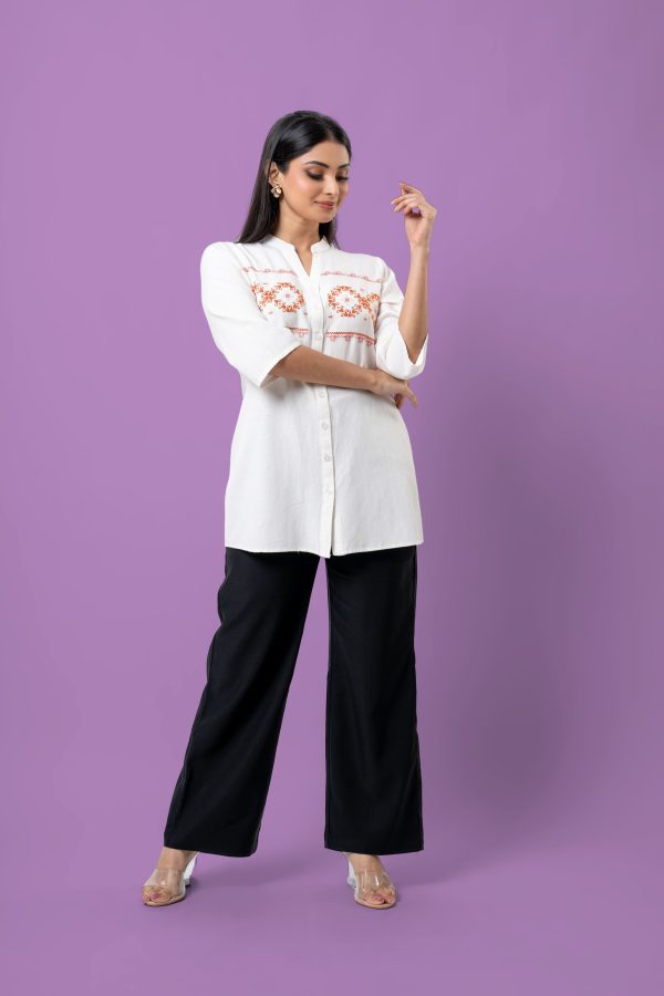 Embroidery Detailed Button-Down Blouse - Image 5