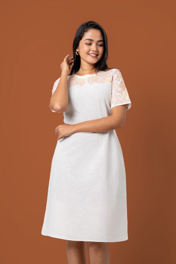 Floral Embroidered Short Dress - Image 2