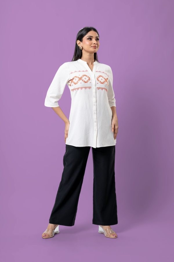 Embroidery Detailed Button-Down Blouse - Image 4