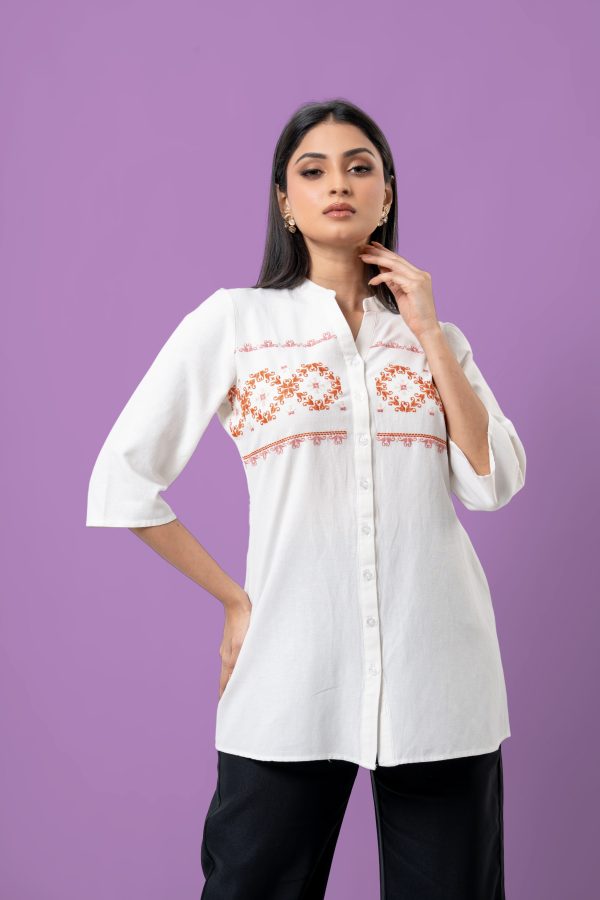 Embroidery Detailed Button-Down Blouse - Image 2