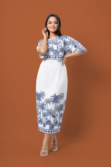 Botanical Patterned Maxi Dress