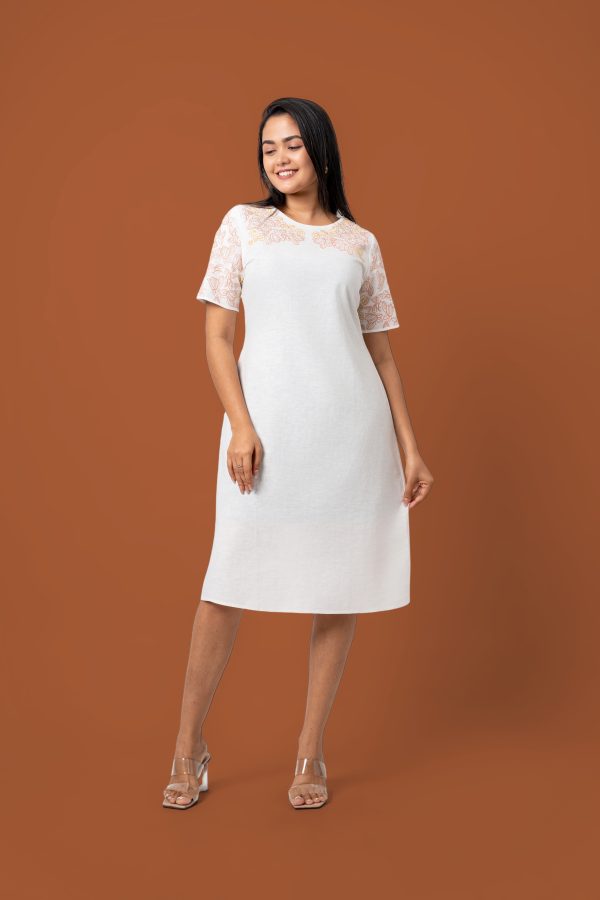 Floral Embroidered Short Dress - Image 4