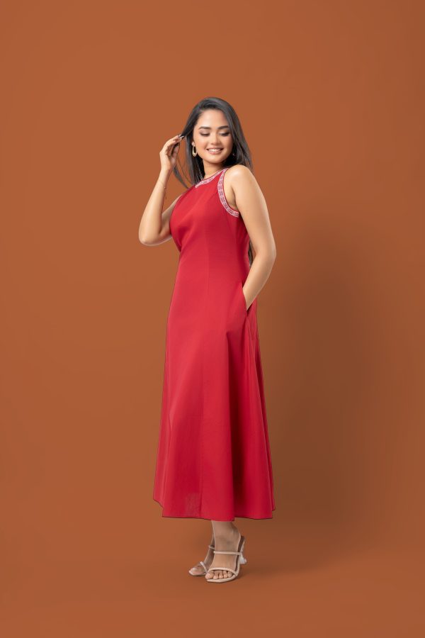 Embroidered Racerback Maxi Dress - Image 4