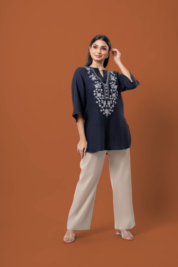 Front Embroidered Bell Sleeve Blouse - Image 4