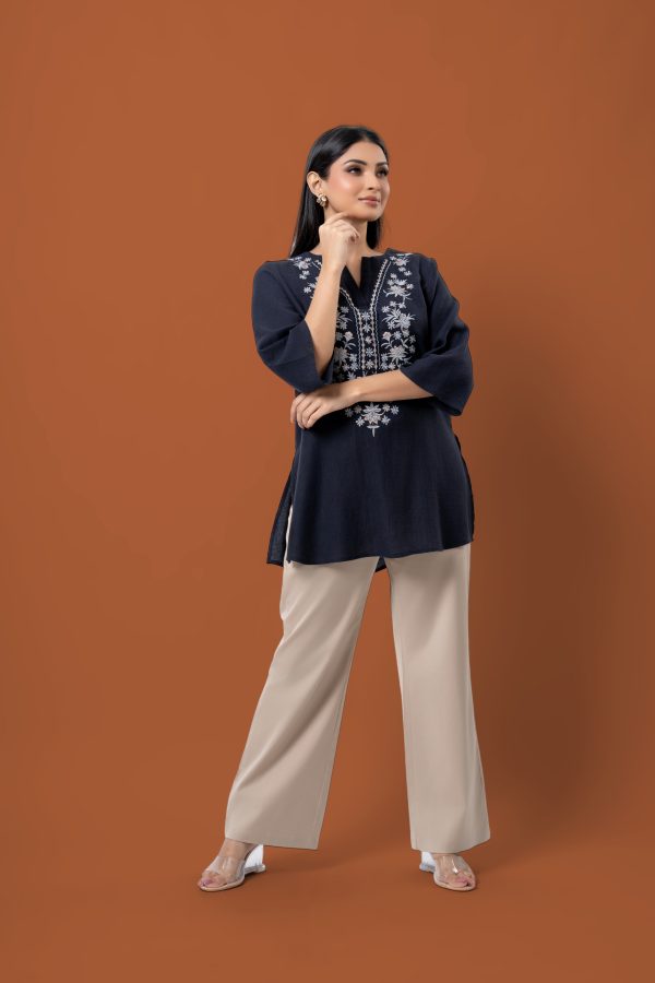 Front Embroidered Bell Sleeve Blouse - Image 5
