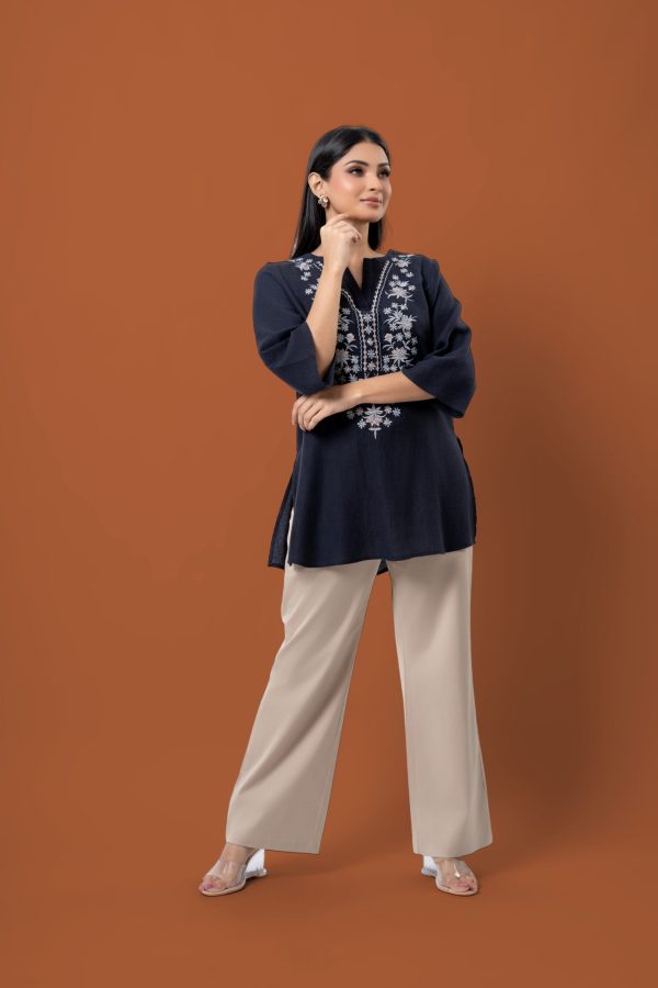 Front Embroidered Bell Sleeve Blouse - Image 5