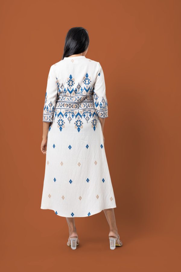 Colourblock Embroidery Detail Maxi Dress - Image 5
