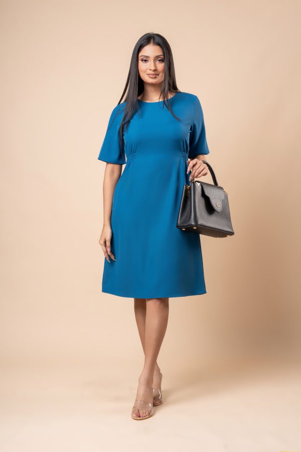 Waist Shirring Detail Short Dress - Image 2