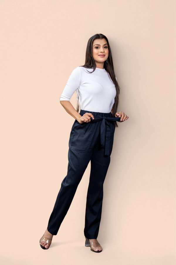 Waistband Tie-Up Pencil Cut Pant - Image 4