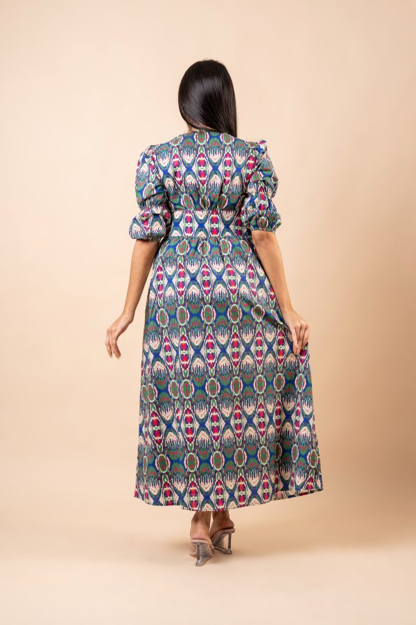 Abstract Patterned Button-Down Maxi Dress - Image 5