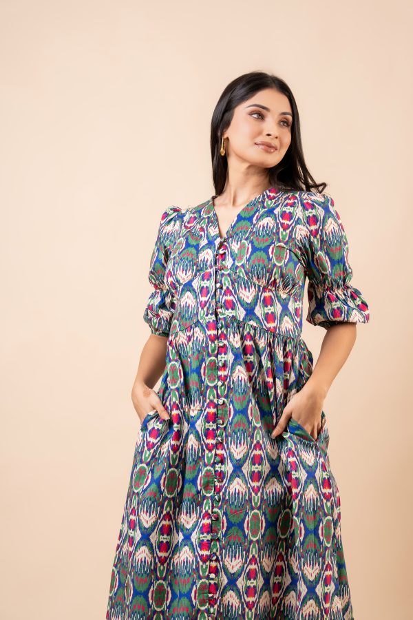 Abstract Patterned Button-Down Maxi Dress - Image 2